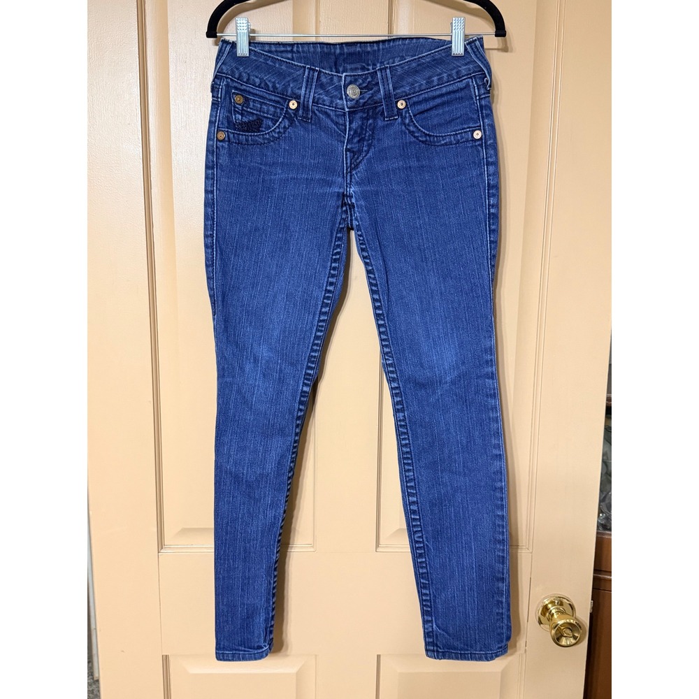 True Religion‎ Stella Skinny Jeans Womens 26 Blue Denim Low Rise Flap Pocket USA